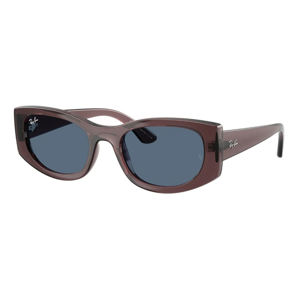 Óculos de Sol Ray-Ban RB4446L Unissex Retangular Acetato Marrom