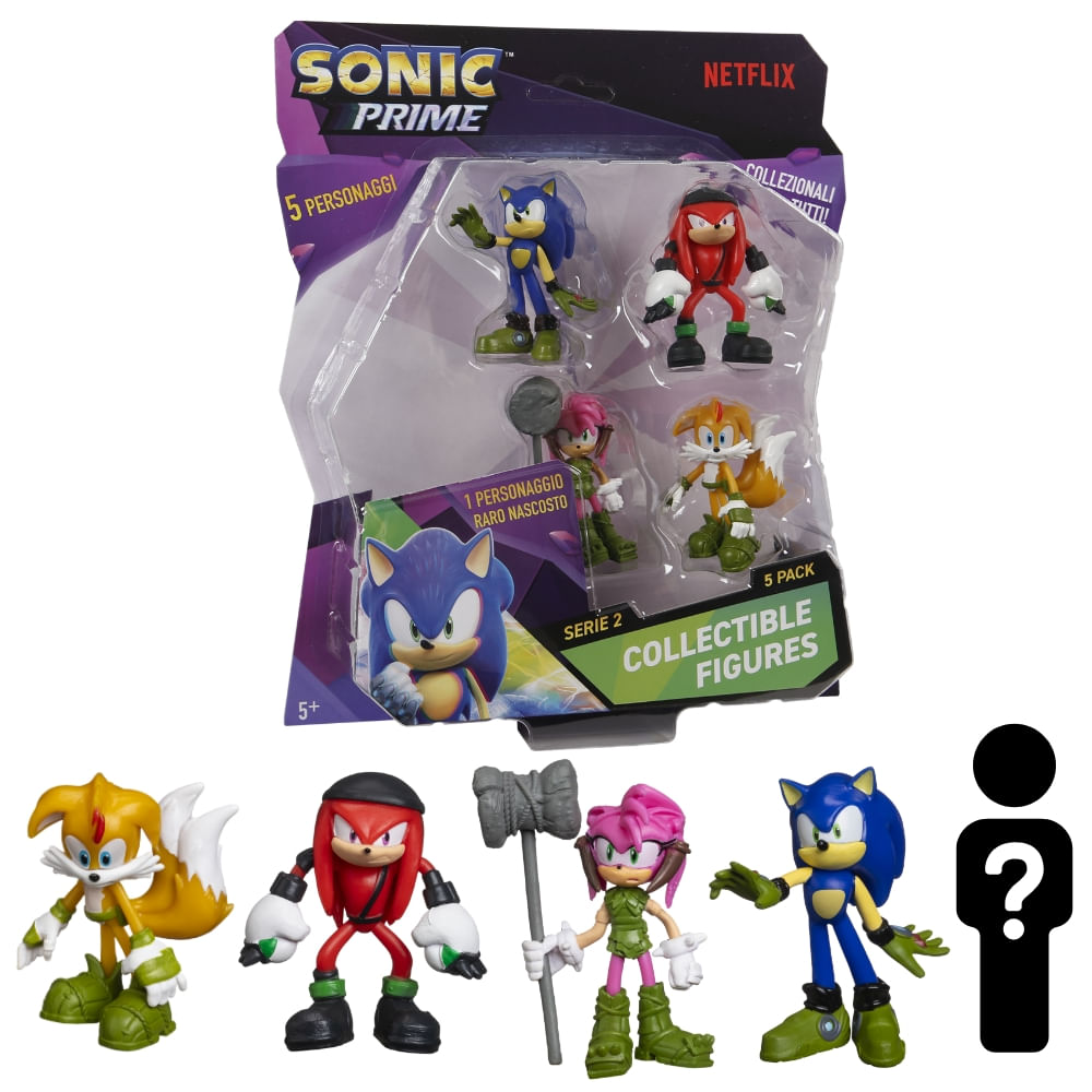 Kit 5 Bonecos Col 6,5cm Sonic, Knucks, Thorn Rose E Tails