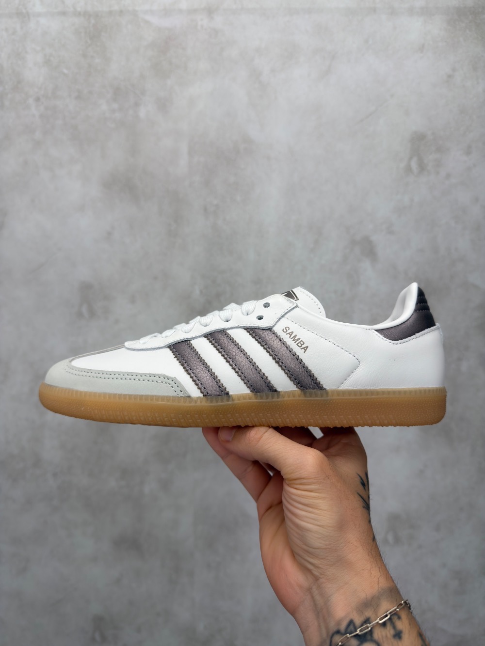 adidas Samba OG Cloud White Coffee Met. Gum — 34 / 35 / 36 / 37 / 38 / 39, Novo