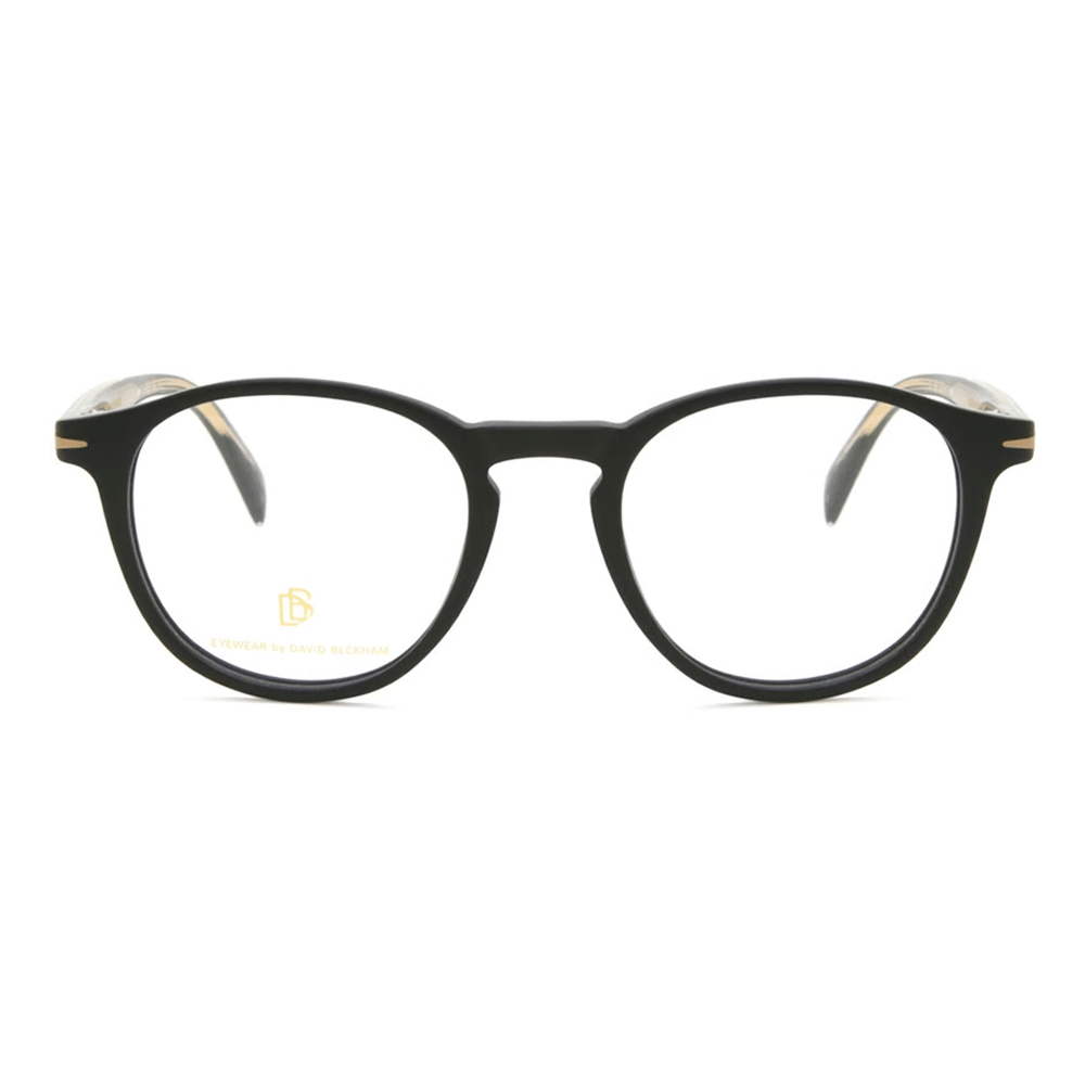Armação de Óculos de Grau David Beckham 1018 Masculino Redondo Acetato Preto