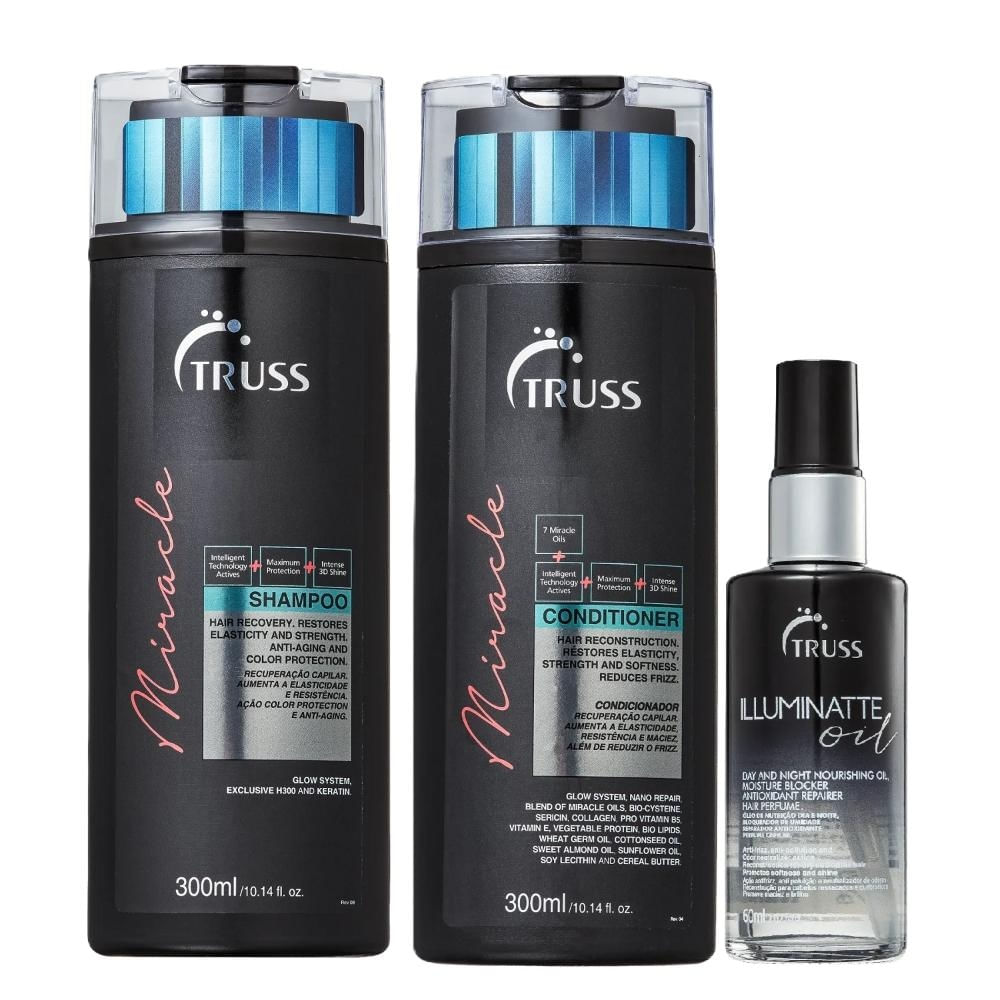 Kit Truss Miracle Shampoo & Condicionador 300ml + Illuminatte Oil 60ml