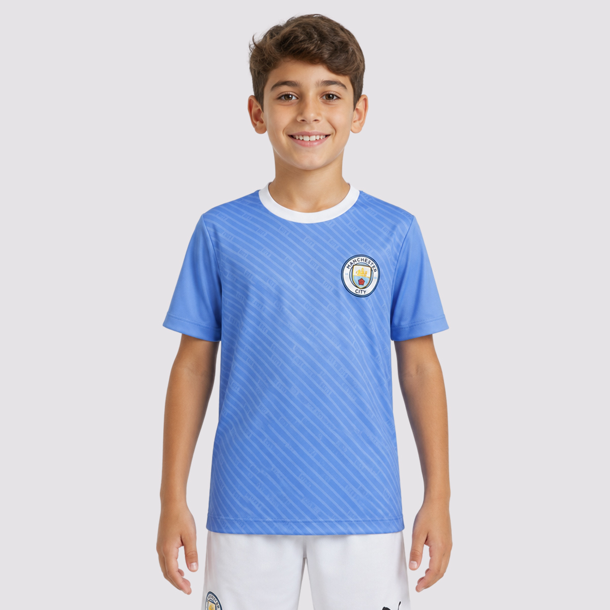 Camisa Manchester City Citizens Infantil Azul Celeste