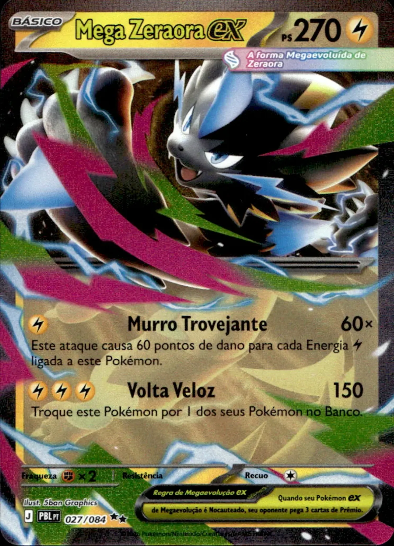 Mega Zeraora ex (27/84) Escuridão Absoluta Pokémon TCG — Near Mint, Novo
