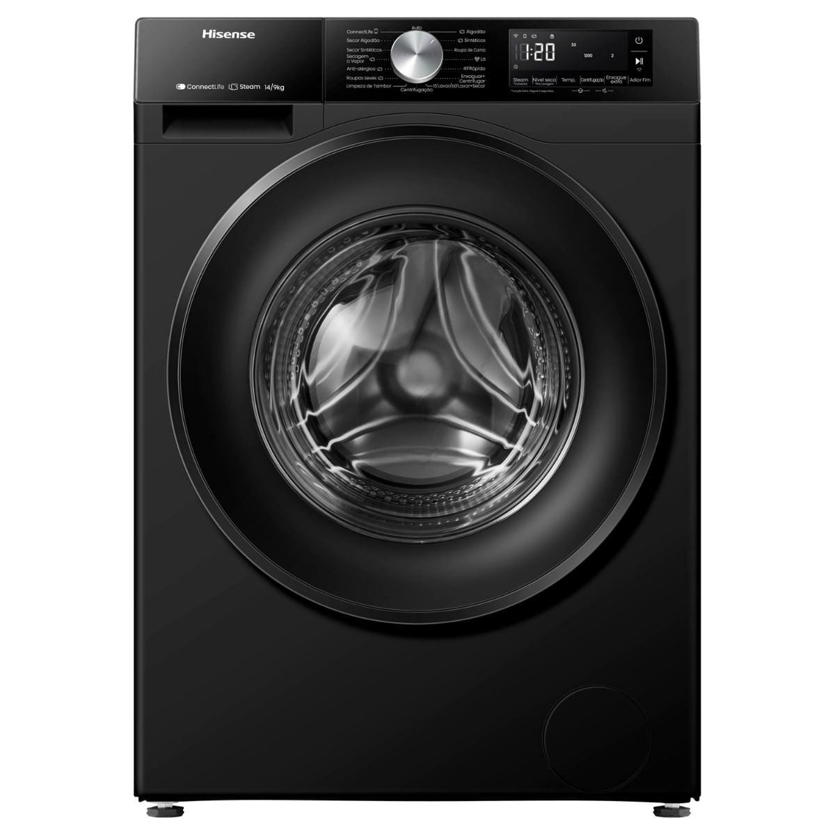 Lava e Seca Hisense 3s 14/9kg com Motor Inverter Wi-fi e Steam Wd3s14 Preta PRETO / 220