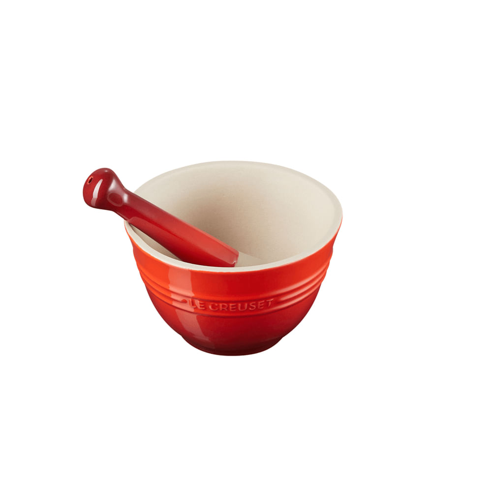 Foto 2 de Mortar Com Pilão Redondo Vermelho - Le Creuset