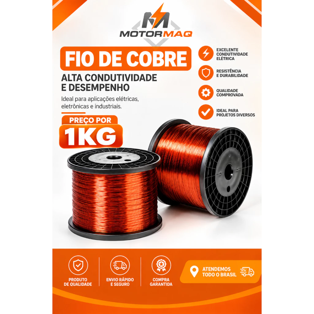 Fio de Cobre Esmaltado 23 AWG - 1KG