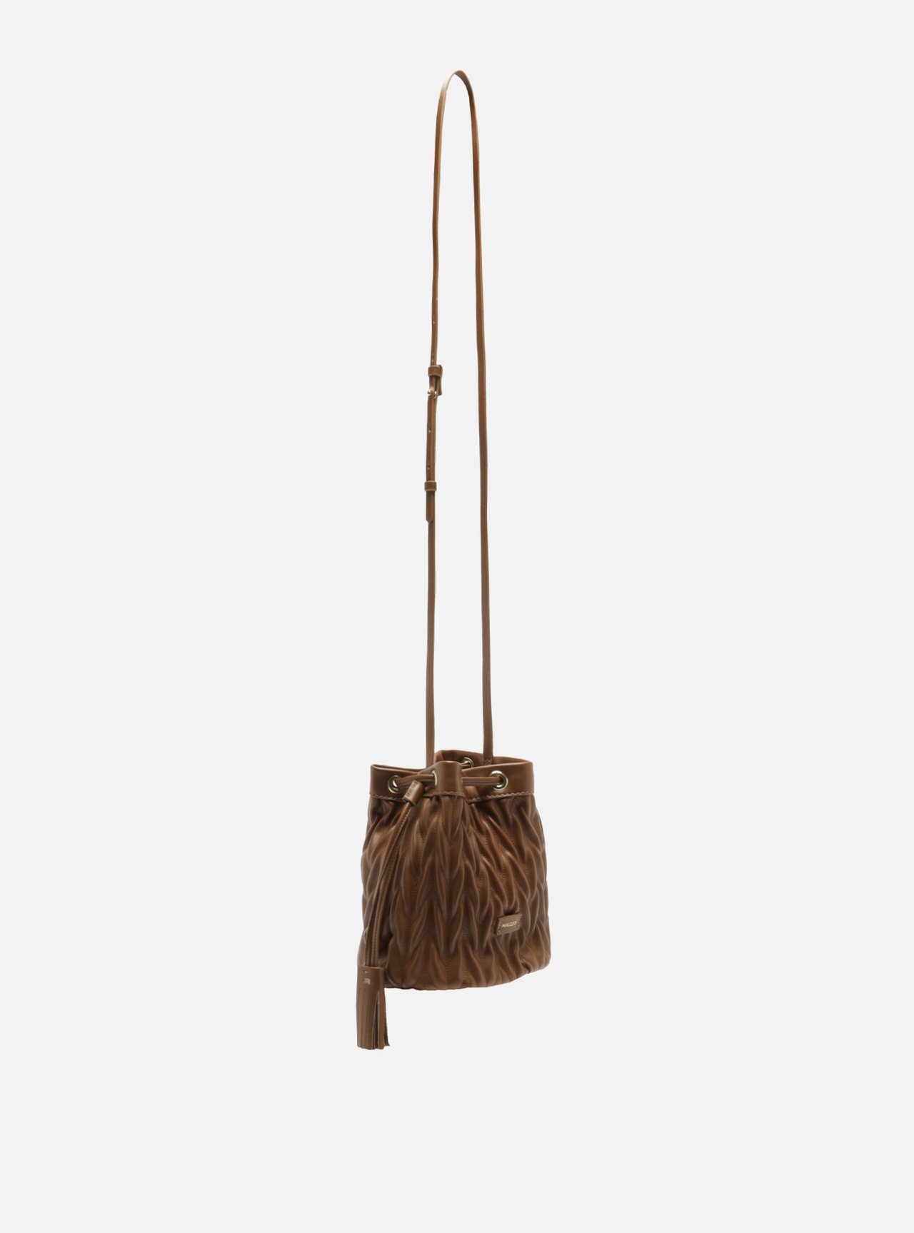 Foto 5 de Bolsa Bucket Marrom Pequena Matelassê