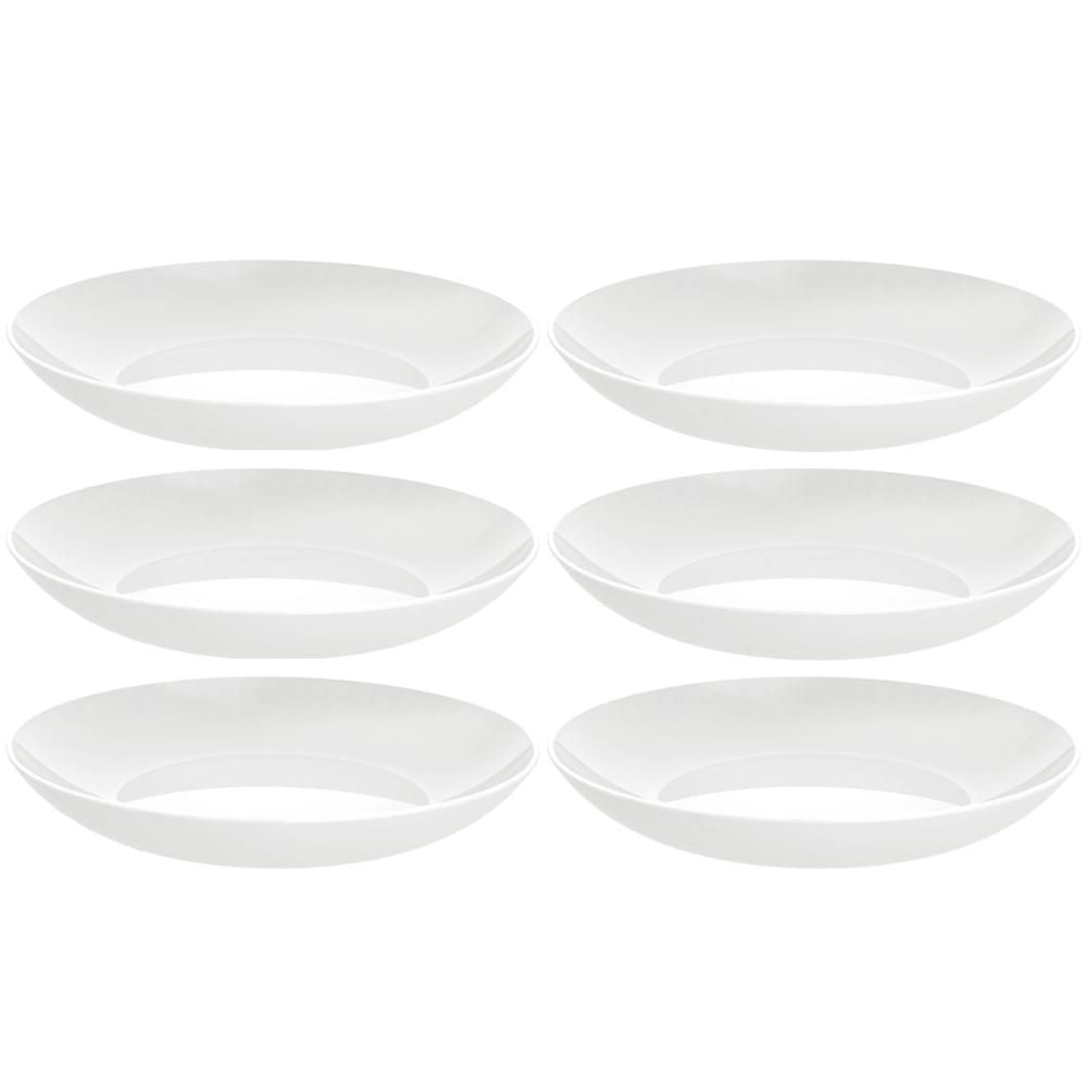 Conjunto 6 Pratos Fundos Porcelana Branca 22cm Sophia Sopas Tramontina