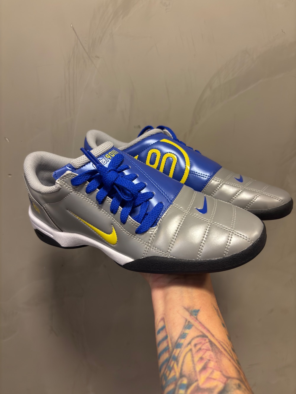 Nike Total 90 Brasil Metallic Silver Racer Blue Black Lightning — 39 / 40 / 41 / 42 / 43, Novo