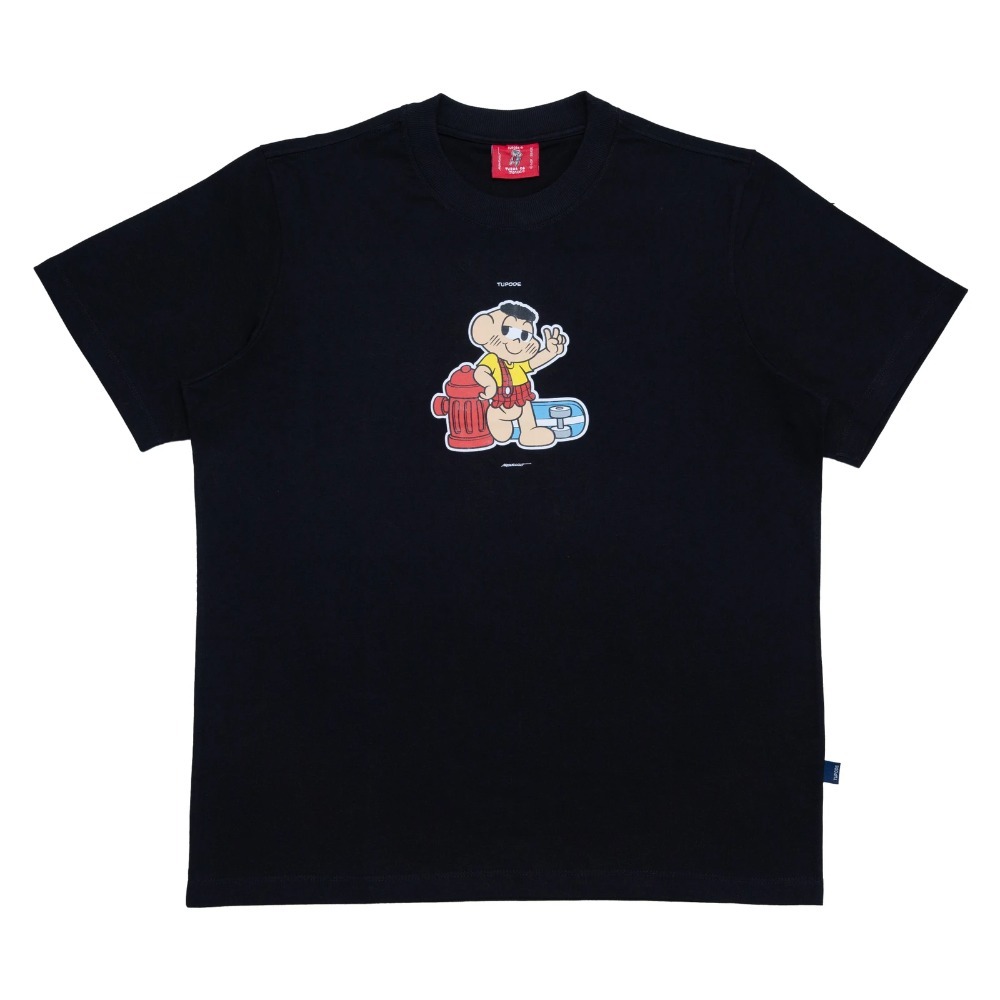 Turma da Mônica x TUPODE Camiseta Cascão De Boa Preto — P / M / G / XG / XXG, Novo