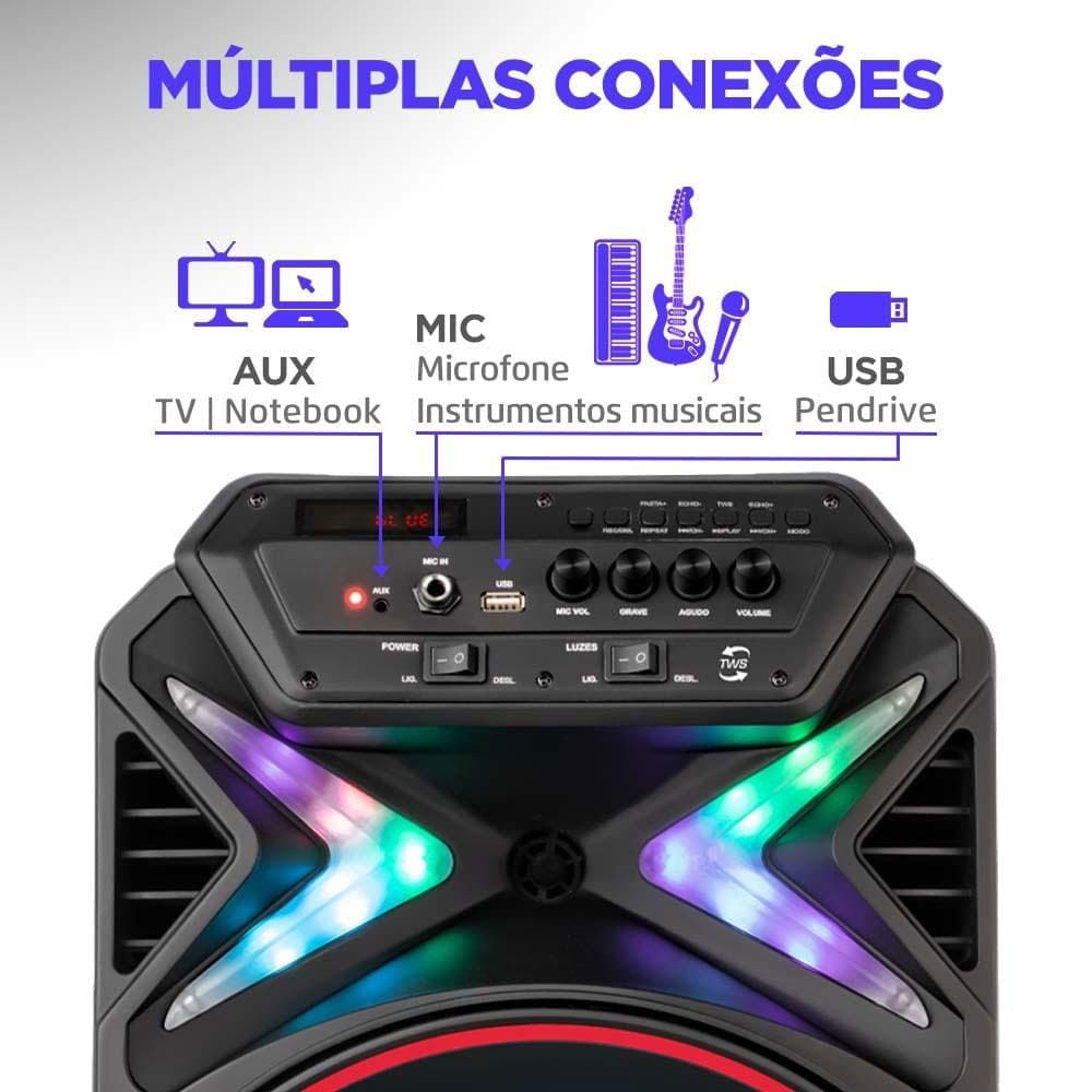 Foto 3 de Caixa Amplificada Mondial CM-400 com Bluetooth, USB e Rádio FM - 400W