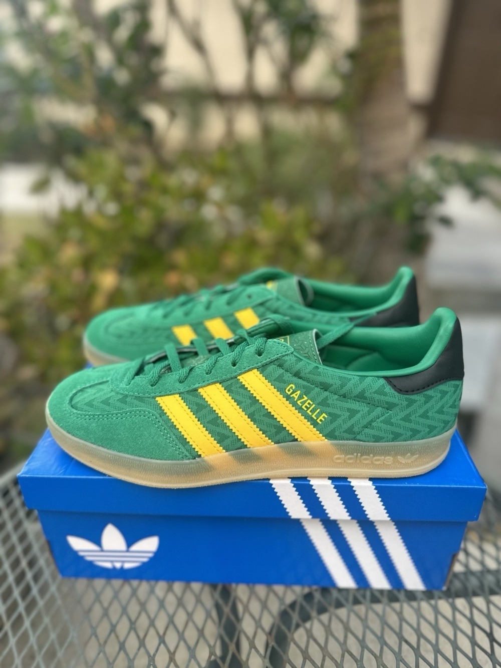 adidas Gazelle Indoor Bold Green EQT Yellow Feminino — 34 / 35 / 35.5 / 36 / 37 / 38 / 39 / 39.5 / 40 / 40.5 / 41, Novo