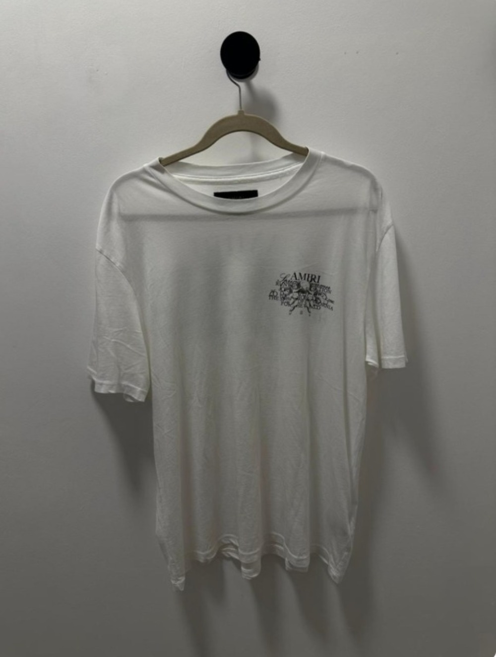 Camiseta Amiri Logo Print White — M, Novo