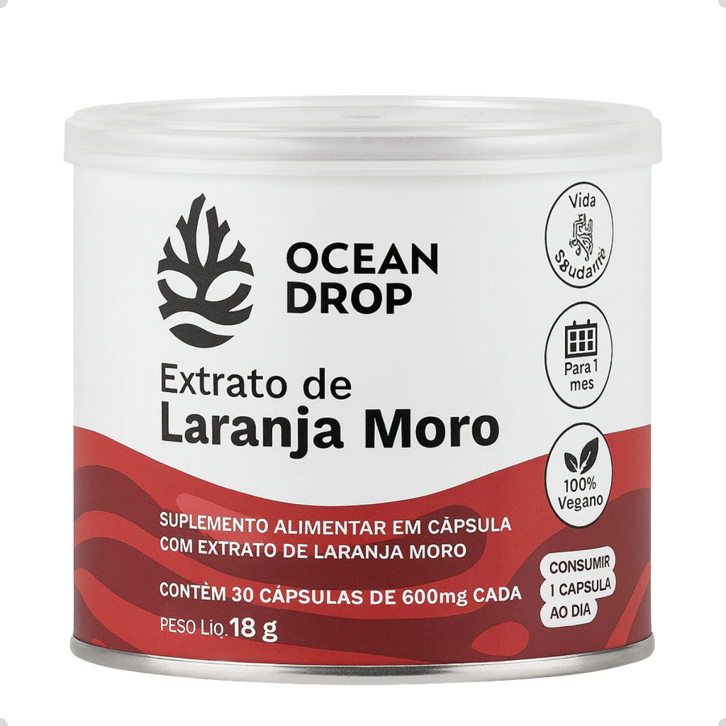 Ocean Drop Laranja Moro 600mg 30 Cápsulas Extrato Natural