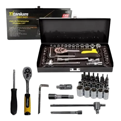 JOGO DE FERRAMENTAS C/ 033 PÇS TITANIUM