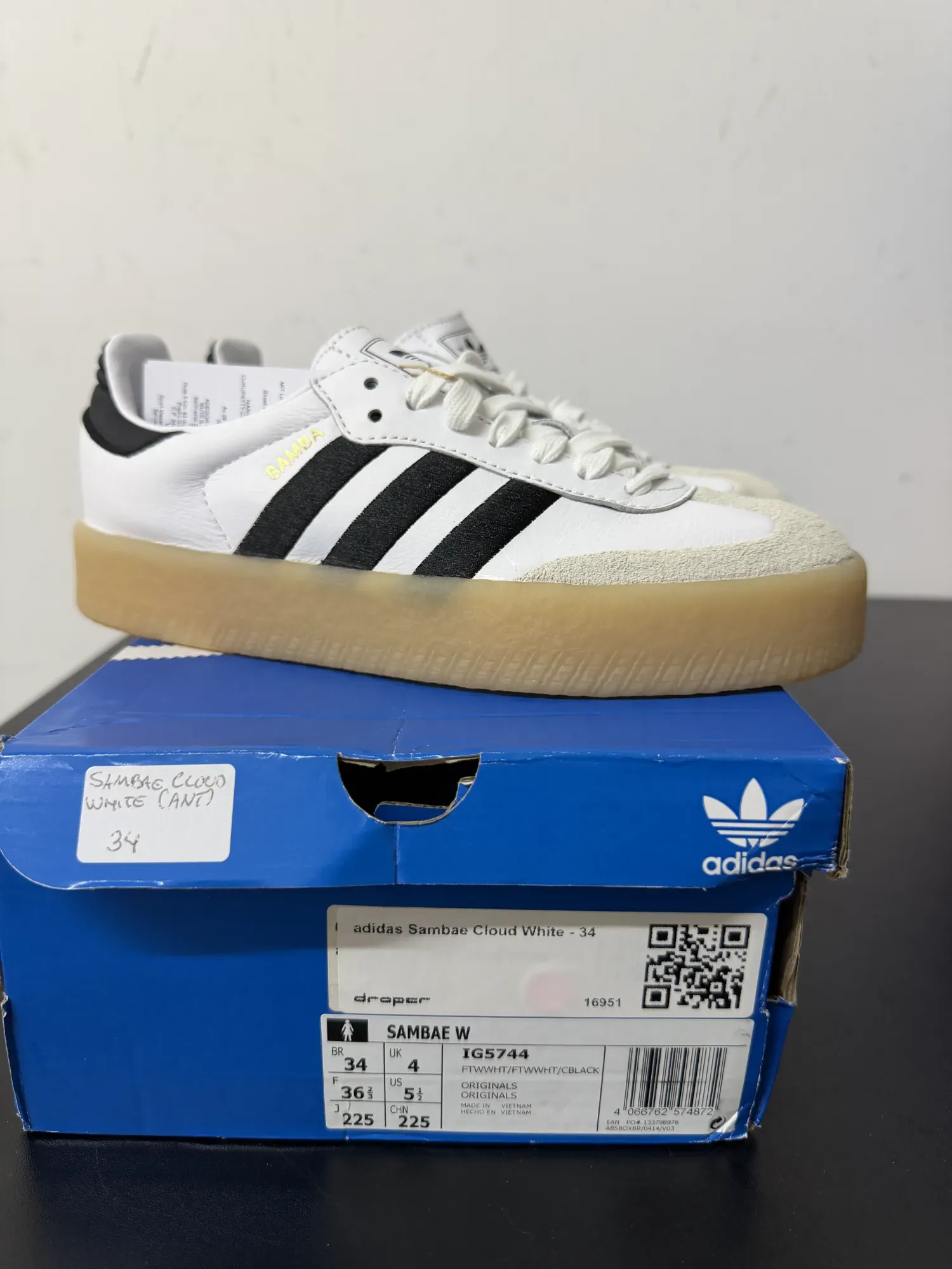 adidas Sambae Cloud White — 38, Novo