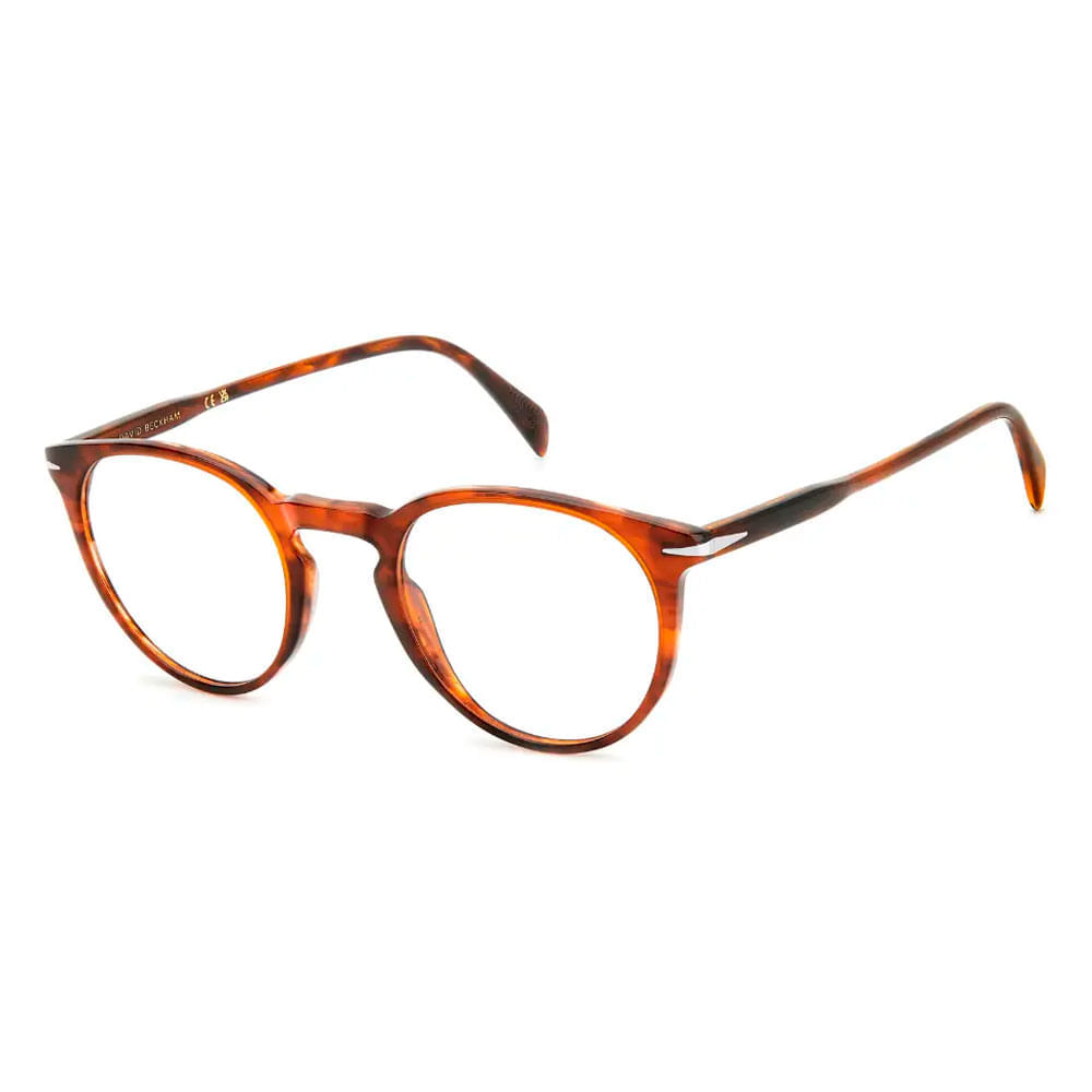 Armação de Óculos de Grau Masculino David Beckham Oval DB 1139 EX4 Cor Marrom Mesclado