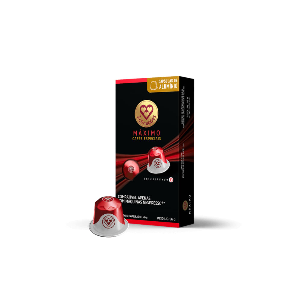 Cápsula de Café Compatíveis Nespresso® Máximo Cafés Especiais 3 Corações