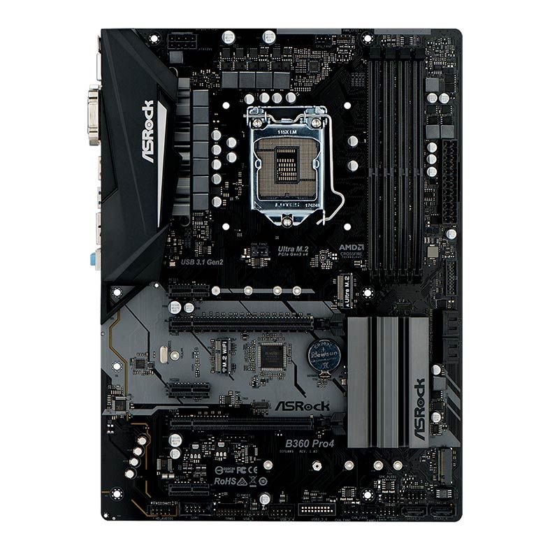 Placa Mae ASRock B360 Pro4 DDR4 Socket LGA1151 Socket Intel B360