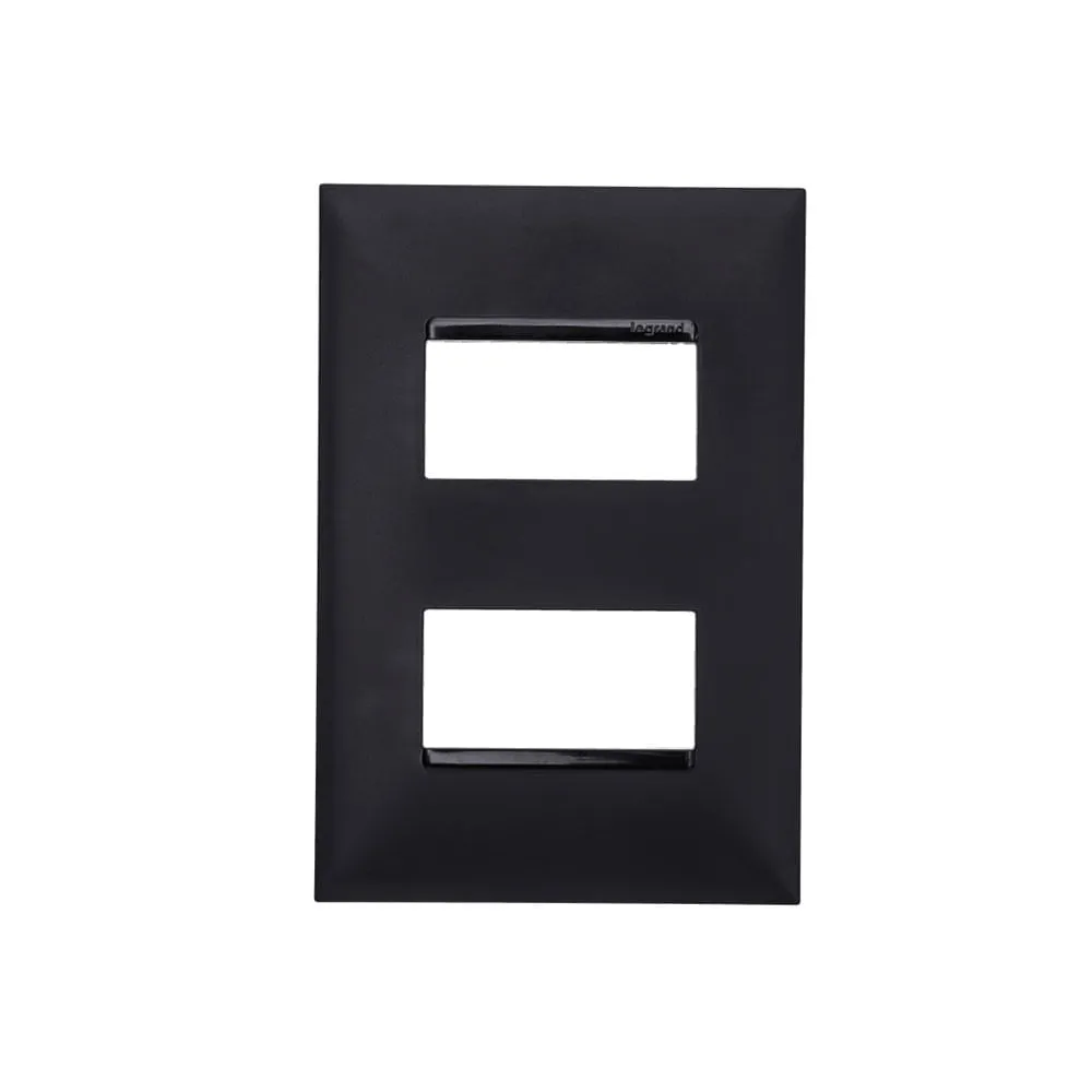 PLACA 2 POSTOS SEPARADOS 4X2 PRETA - PIAL PLUS+ PIAL