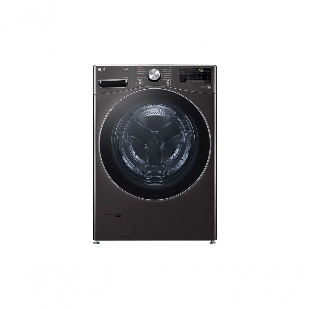 Lava e Seca LG Smart 18kg Black Inox com Inteligência Artificial AIDD WD18BV2S6B 127V
