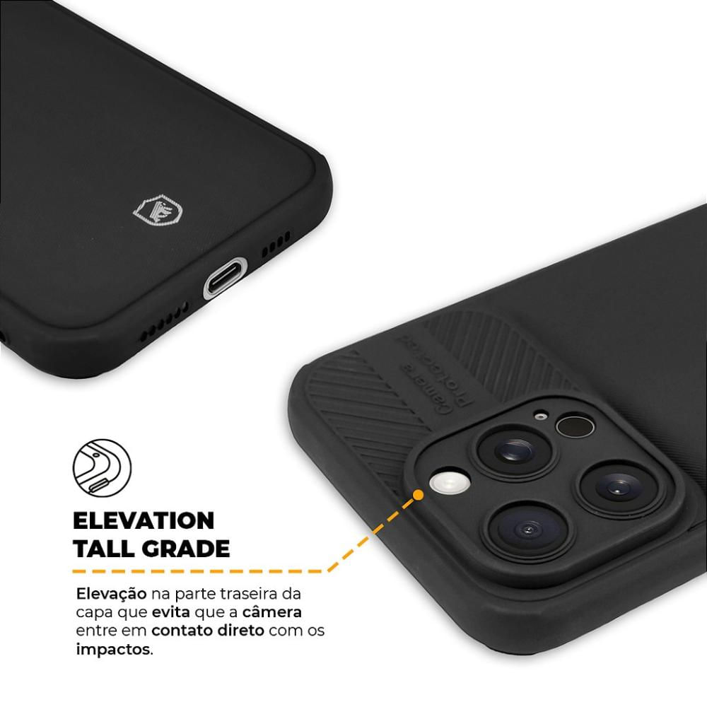 Foto 5 de Kit Capa Symetric Preta e Pelicula Coverage 5D Pro Preta para iPhone 15 Pro - Gshield