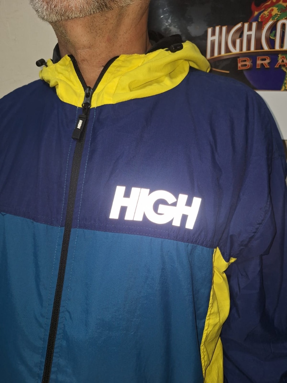Jaqueta High Company Rain Reflexiva Yellow Blue — 2XG, Novo