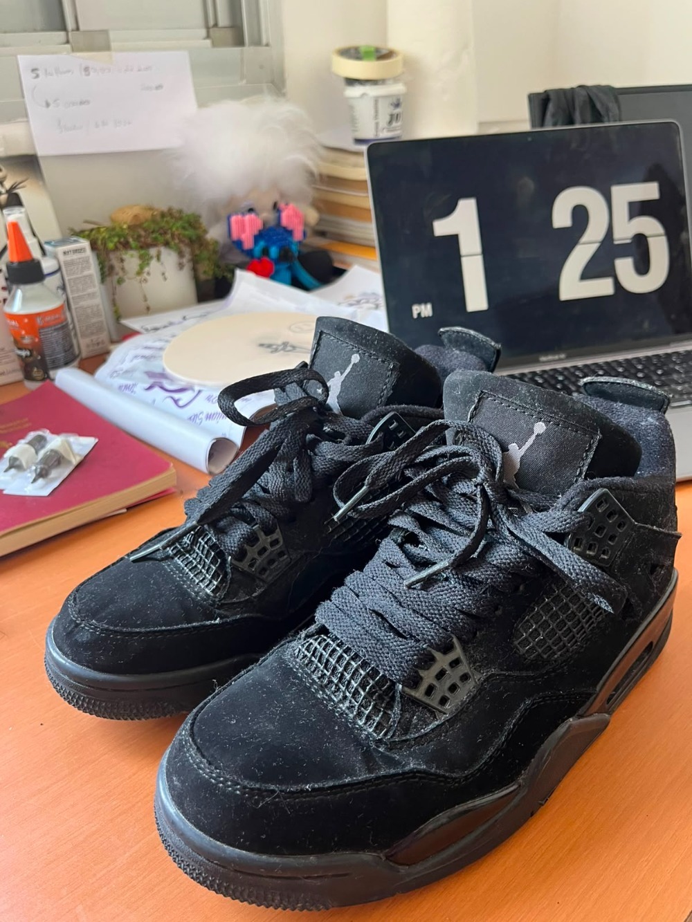 Air Jordan 4 Retro GS Black Cat Light Graphite — 37, Usado