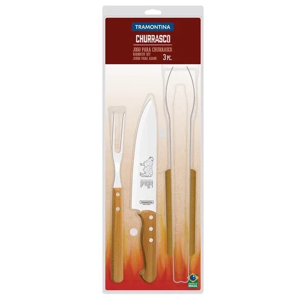 JOGO CHURRASCO INOX 3PC DYNAMIC TRAMONTINA