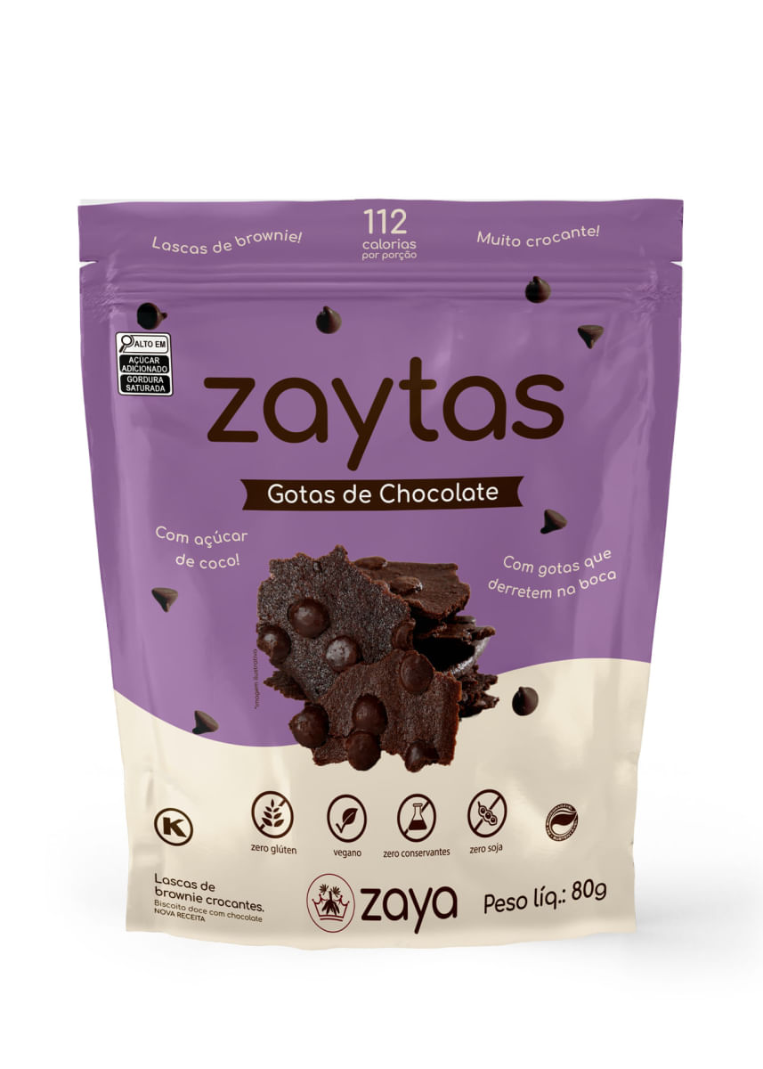 Snack Lascas Zaytas Gotas de Chocolate Zaya 80G