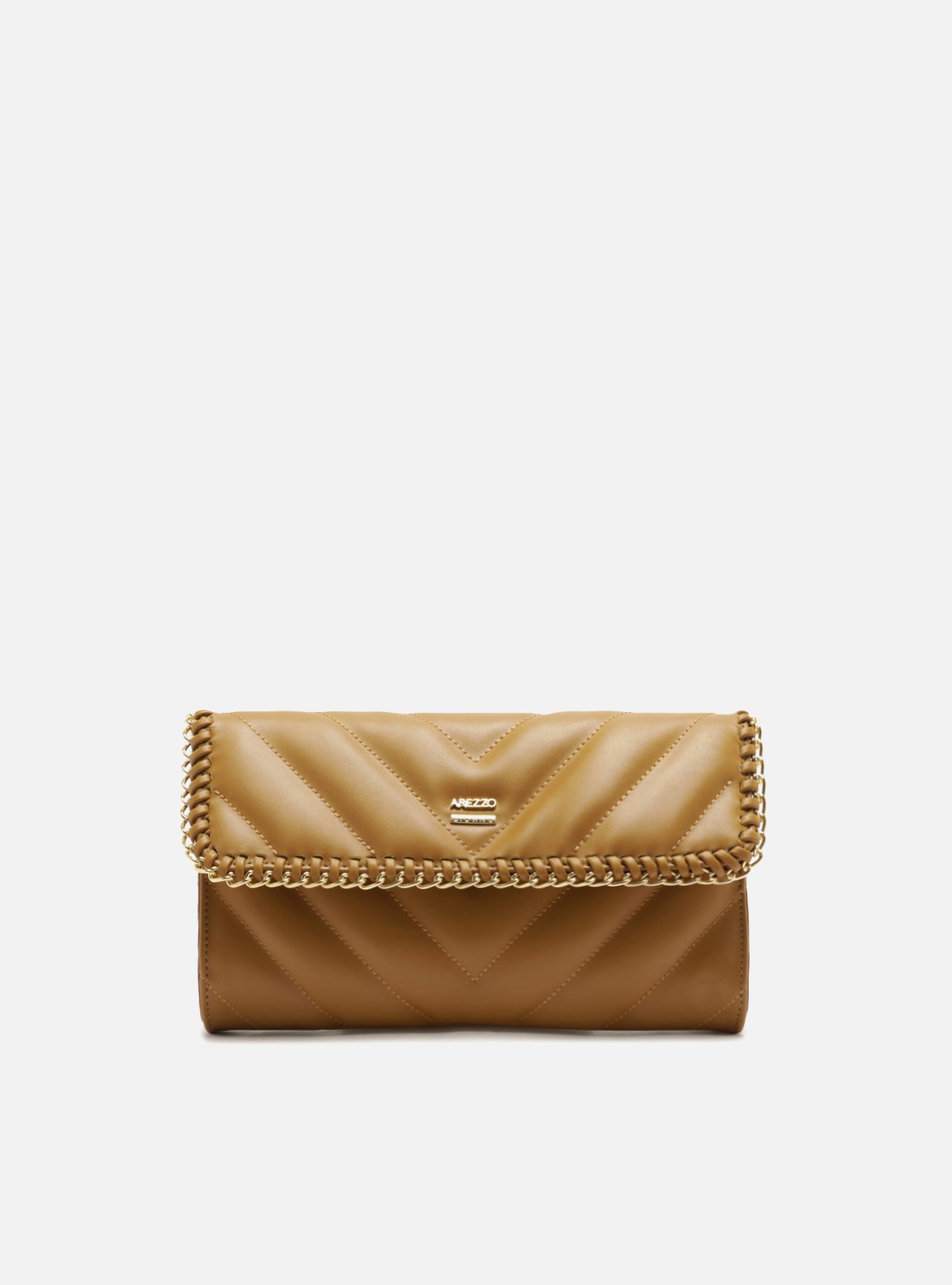 Bolsa Tiracolo Marrom Média Matelassê Corrente