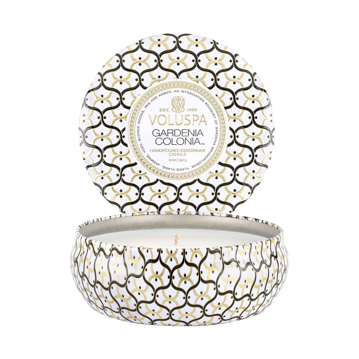 Vela Lata 3 Pavios Gardenia Colonia 60 Horas Voluspa