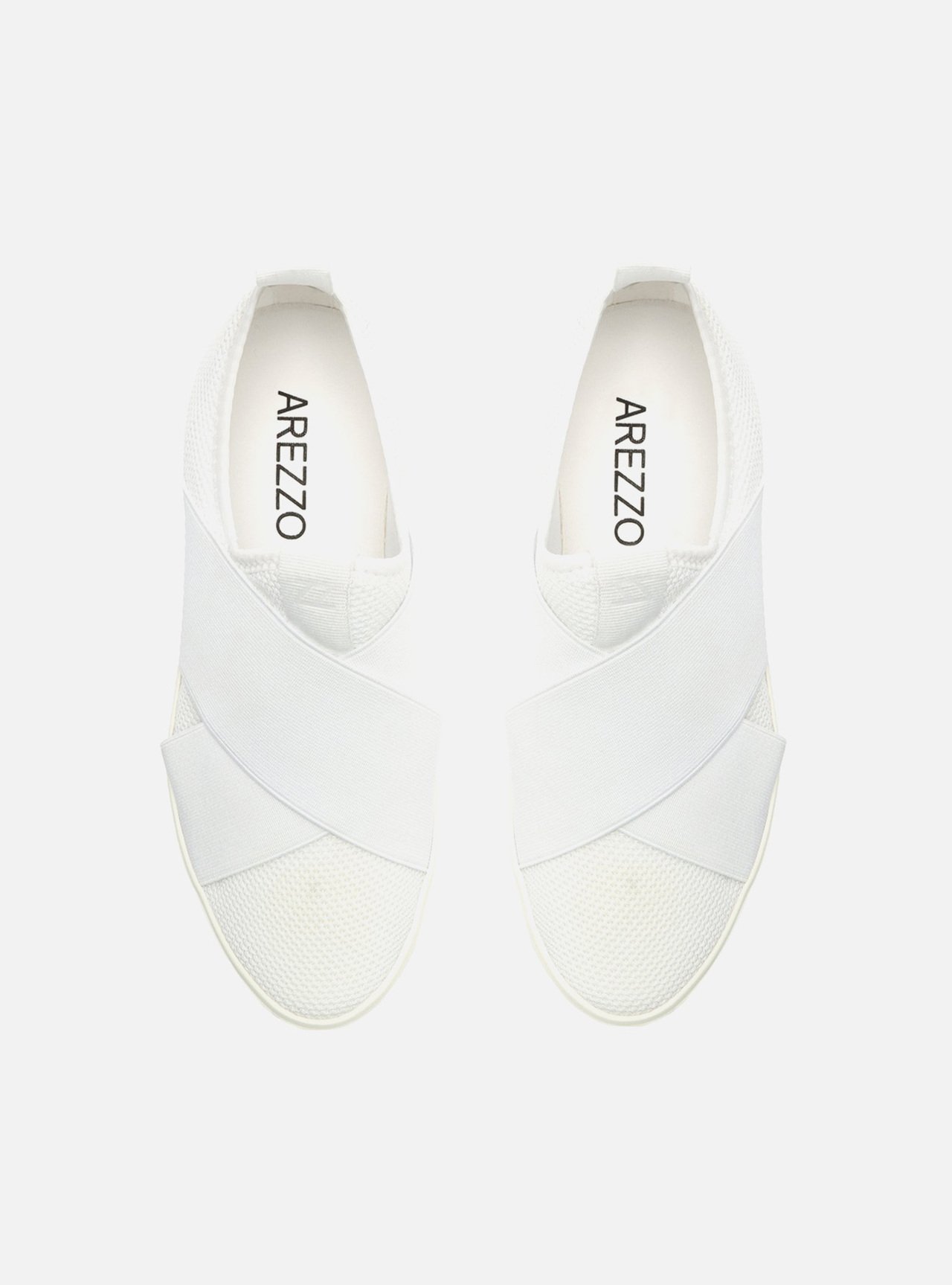 Foto 5 de Slip On Branco Tecido Sola Baixa Elásticos