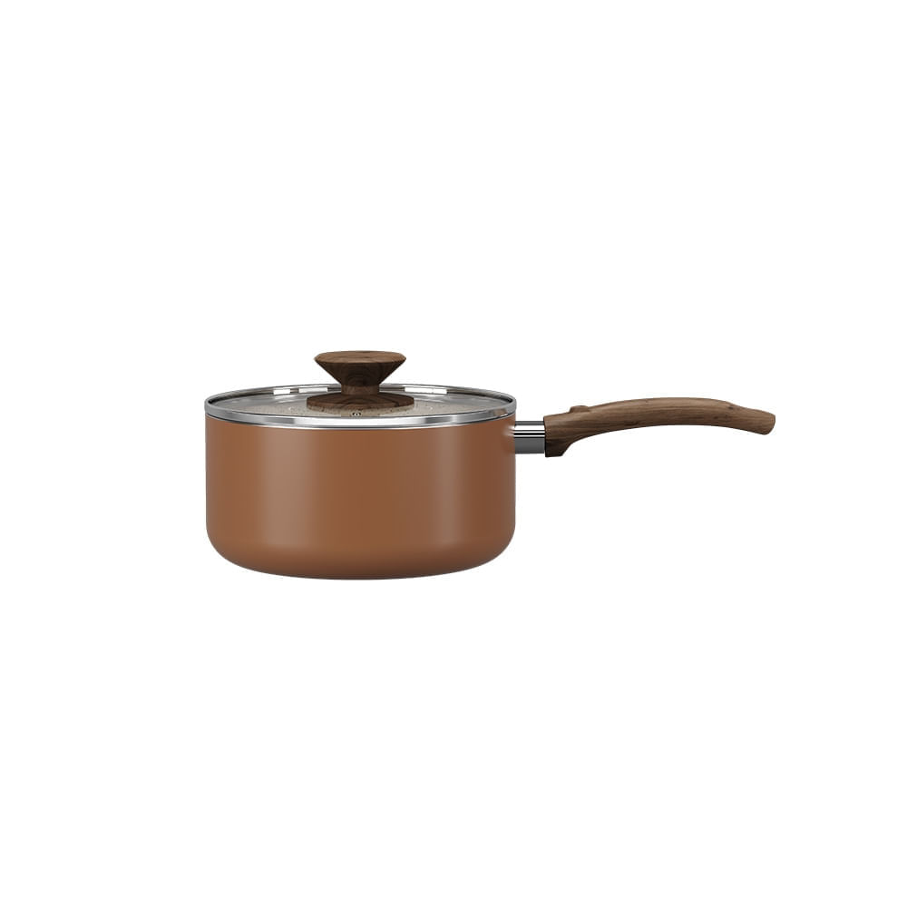 Panela com Tampa Brinox Primea Antiaderente Ceramic Life Ø18cm 2,05 Litros Cappuccino Cappuccino
