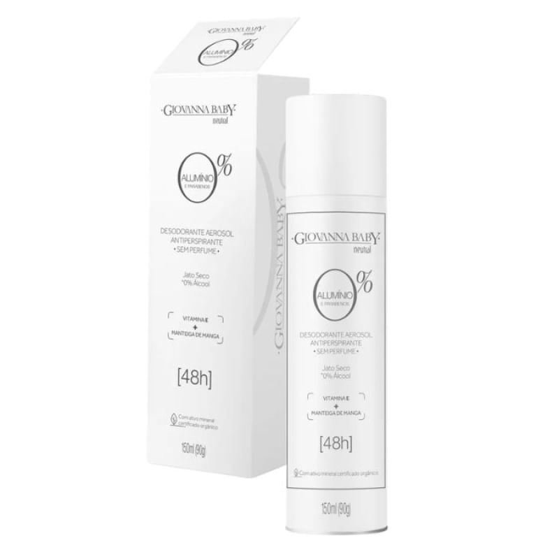 Desodorante Aerosol Giovanna Baby 0 Alumínio Neutral 150ml