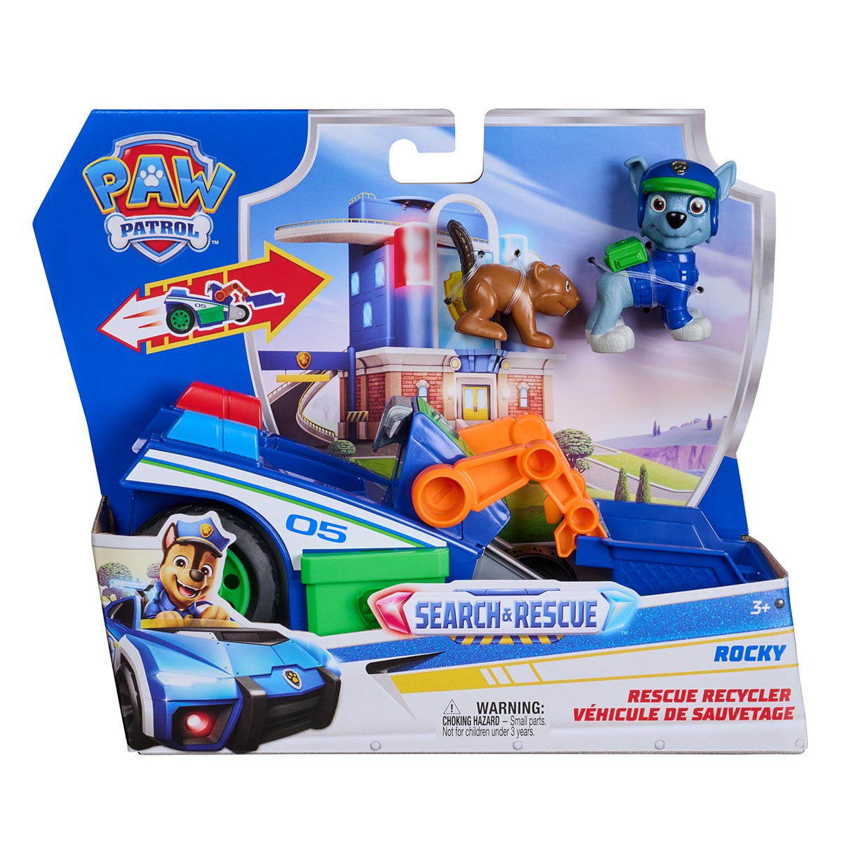 Reciclador De Resgate Do Rocky Com Bonecos - Patrulha Canina