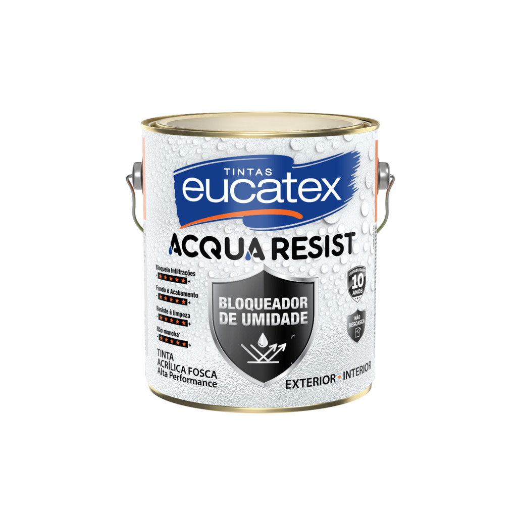 Tinta Eucatex Acqua Resist Fundo E Acabamento 3,6l Cores