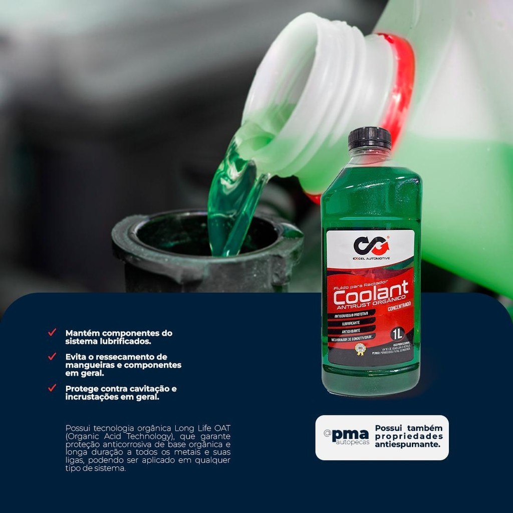 Foto 2 de Aditivo Coolant Antirust Organico Concentrado Verde 2l