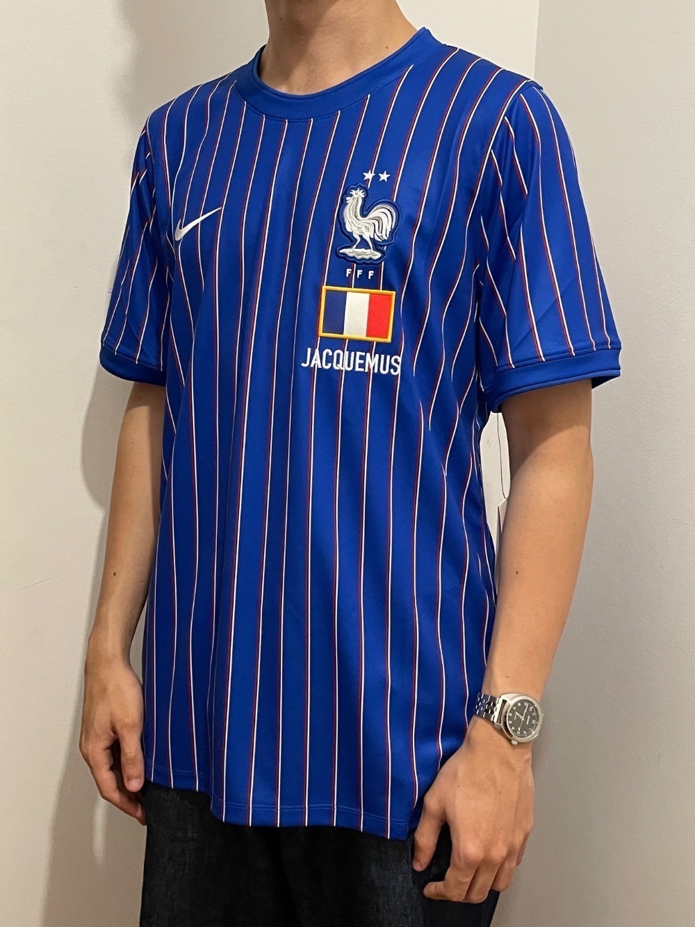 France x Jacquemus x Nike Camiseta Dri-FIT Blue — M, Novo