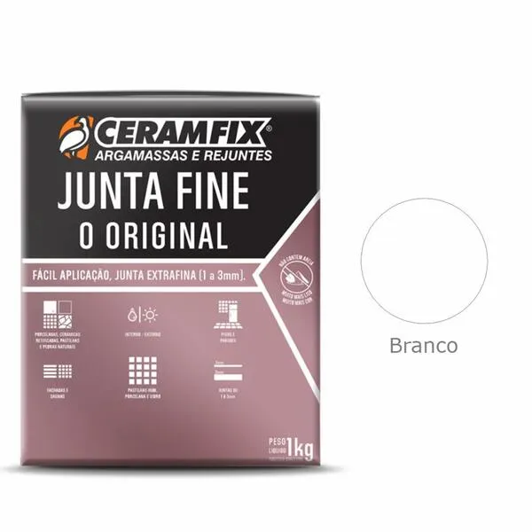 REJUNTE JUNTA FINE O ORIGINAL BRANCO 1KG CERAMFIX