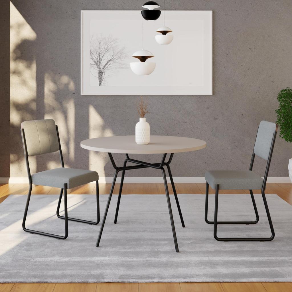 Mesa de Jantar Redonda Soho 90cm Est.Preta