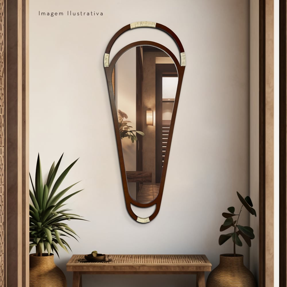 Espelho de Corpo Double Sisal 150x60cm Freijó