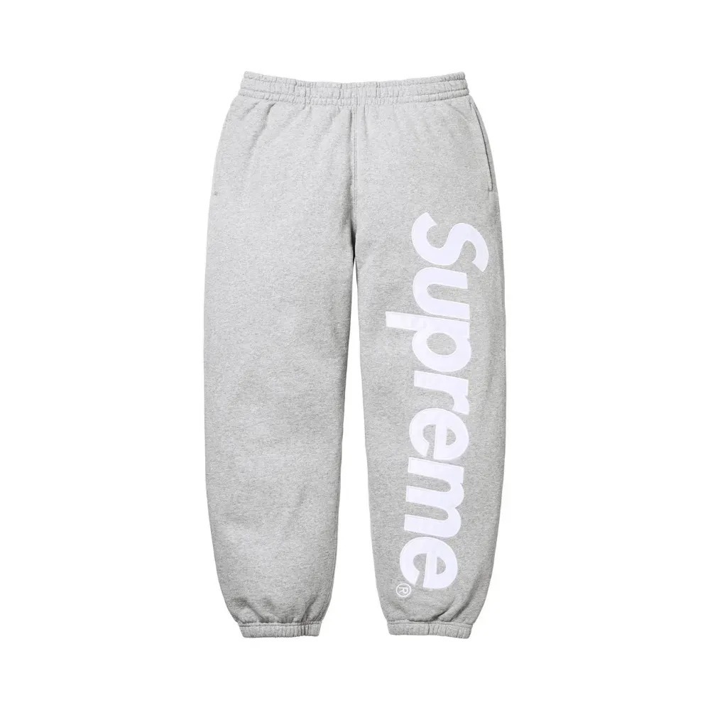 Calça Supreme Satin Appliqué Heather Grey SS26-W9 — M, Novo