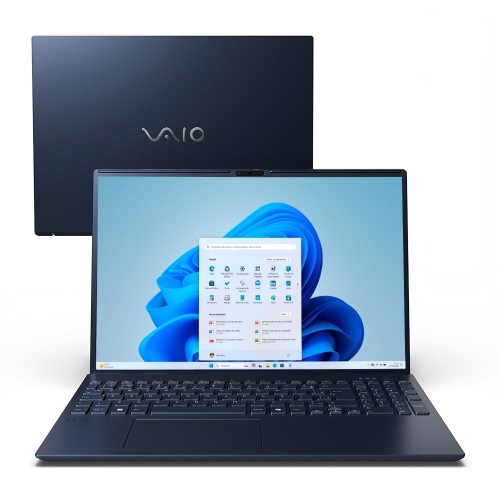 NotebookVAIO FE16 AI PC Intel® Core 5 320 Windows 11 Home 16GB RAM 512GB SSD Wi-Fi 6 - 16" WUXGA IPS Antirreflexo – Cinza