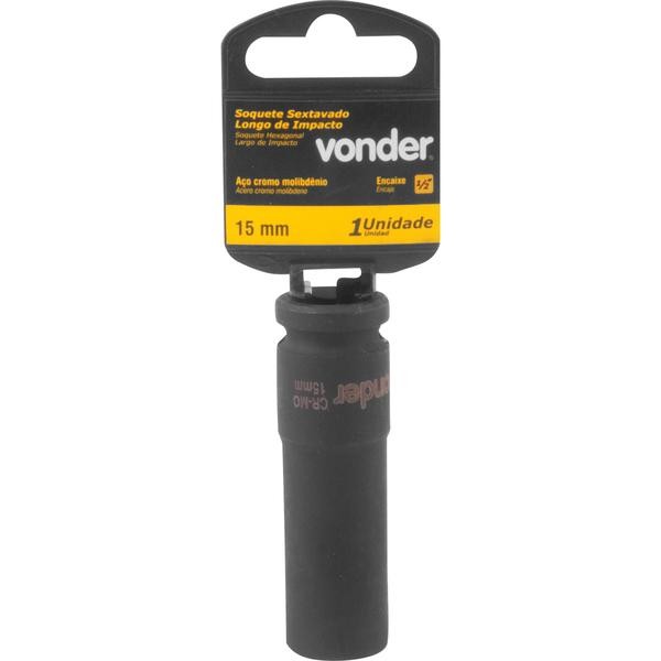 Soquete Sextavado de Impacto Longo Encaixe 1/2" 15mm Vonder
