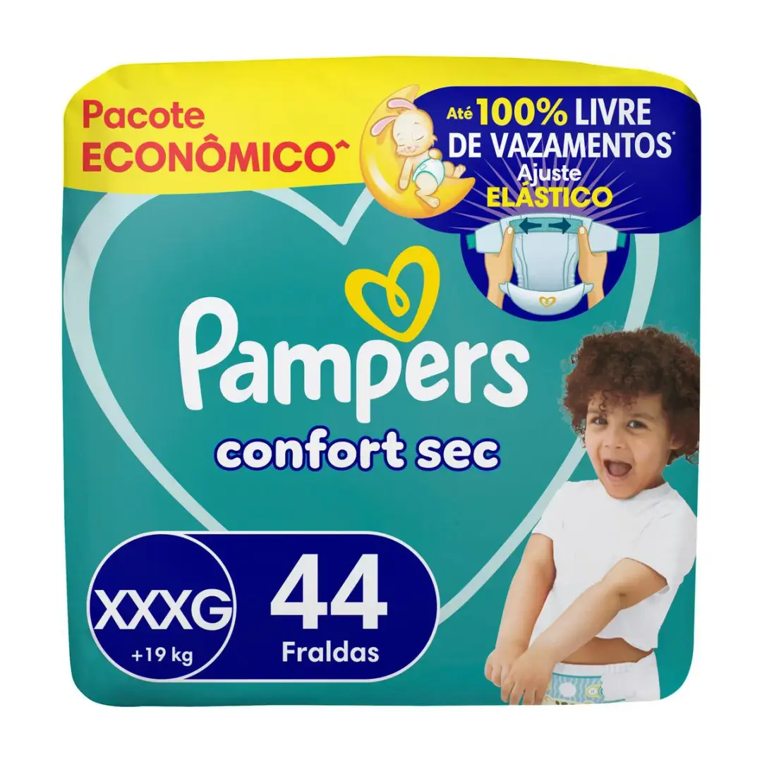 Fralda Pampers Confort Sec Xxxg 44 Unidades