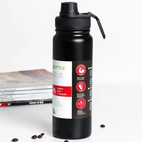 Garrafa Térmica Esportiva 800ml Inox Preta