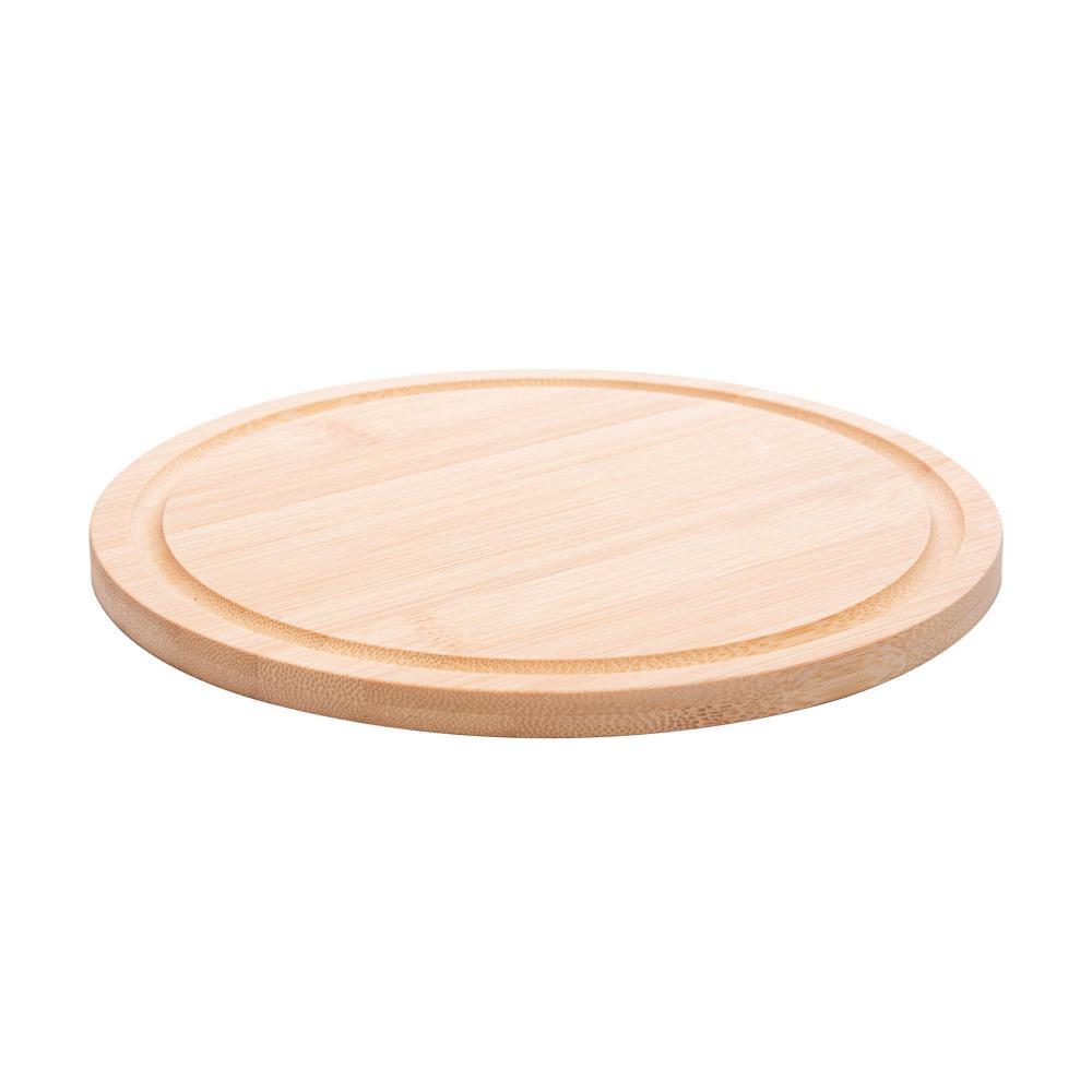Tábua de Corte Redonda Lyor Bambu 20cm x 20cm x 1cm para Cozinha Frios Petiscos Queijos Churrasco Pizza e Servir na Mesa