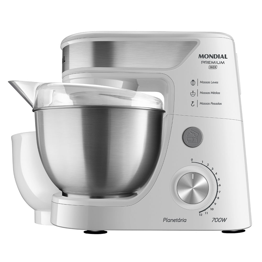 Batedeira Planetária Mondial Branco e Inox 700W BP-02P-W -TI 110