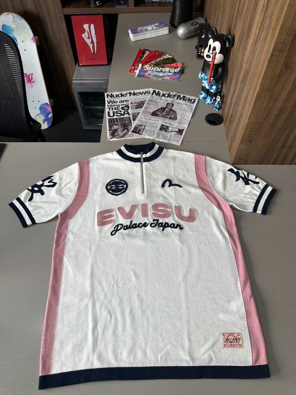 Evisu x Palace Camiseta Cycle Knit Off White — G, Novo
